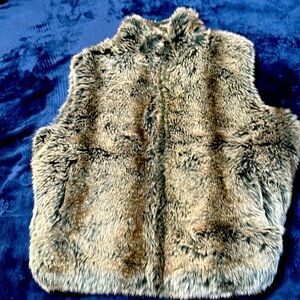 Faux fur sleeveless cardigan-fully lined and quite heavy